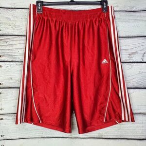 Adidas Men’s XL Red 3-Stripes Athletic Shorts Polyester Activewear